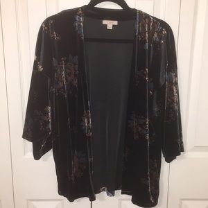 LOFT Dark Green Kimono-Style Cardigan